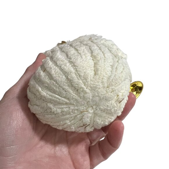 Handcrafted Chenille Angel Weighted Shelf Sitter With Trumpet - Picture 2 of 6